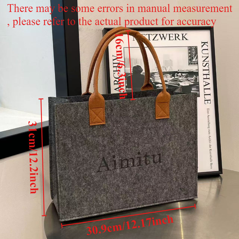 Aimitu Large Capacity Tote Bag, Nylon Felt Handbag, Open Top Shoulder Bag, Solid Color Felt Shopping Bag, Gift Bag, Retail Store Fixtures and Equipment, Shopping Bags and Merchandise Bags