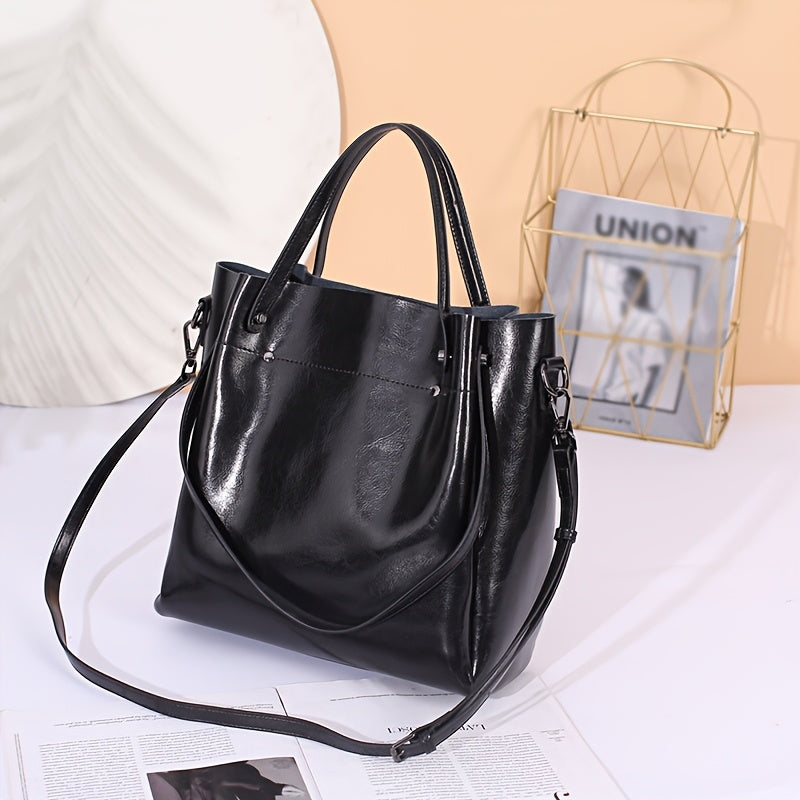 Women's Vintage Genuine Leather Handbag - Convertible Crossbody, Shoulder Bag Clutch with Adjustable Strap & Top Handles, Zipper Closure - Rich Brown/Caramel - Large Capacity Work, Party, Everyday Purse - Durable & Elegant Wo